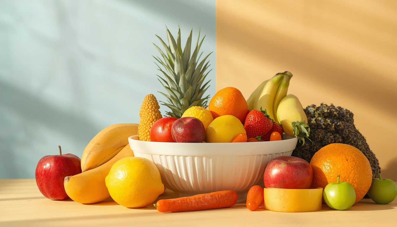 Sievephpowerir seasonal bowl illustration with vibrant produce